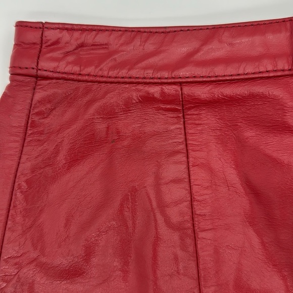 Vintage Red Leather Skirt | Berman’s | Size 6 | High-Waisted Pencil Skirt - Picture 9 of 10